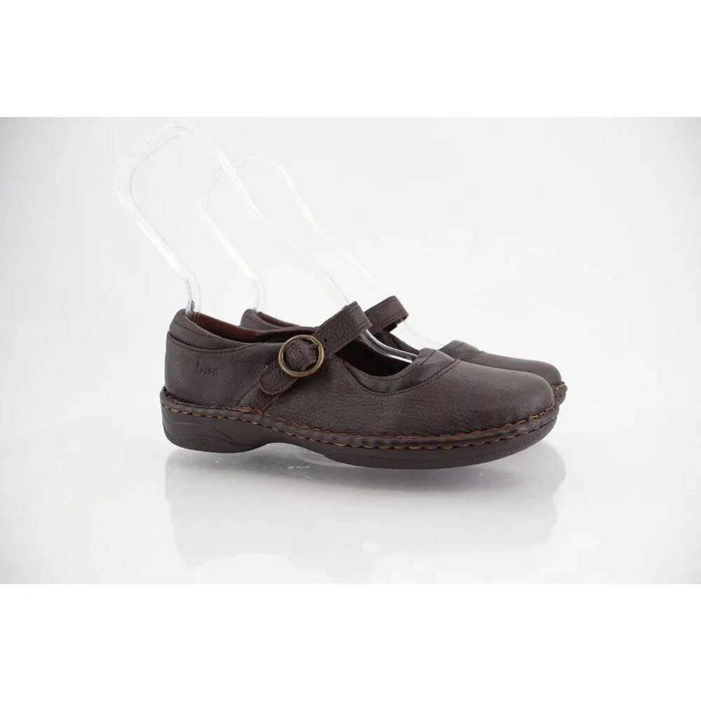Born Girls Mary Jane Shoe Size 5 Brown Leather Flat Opanka Comfy Casual